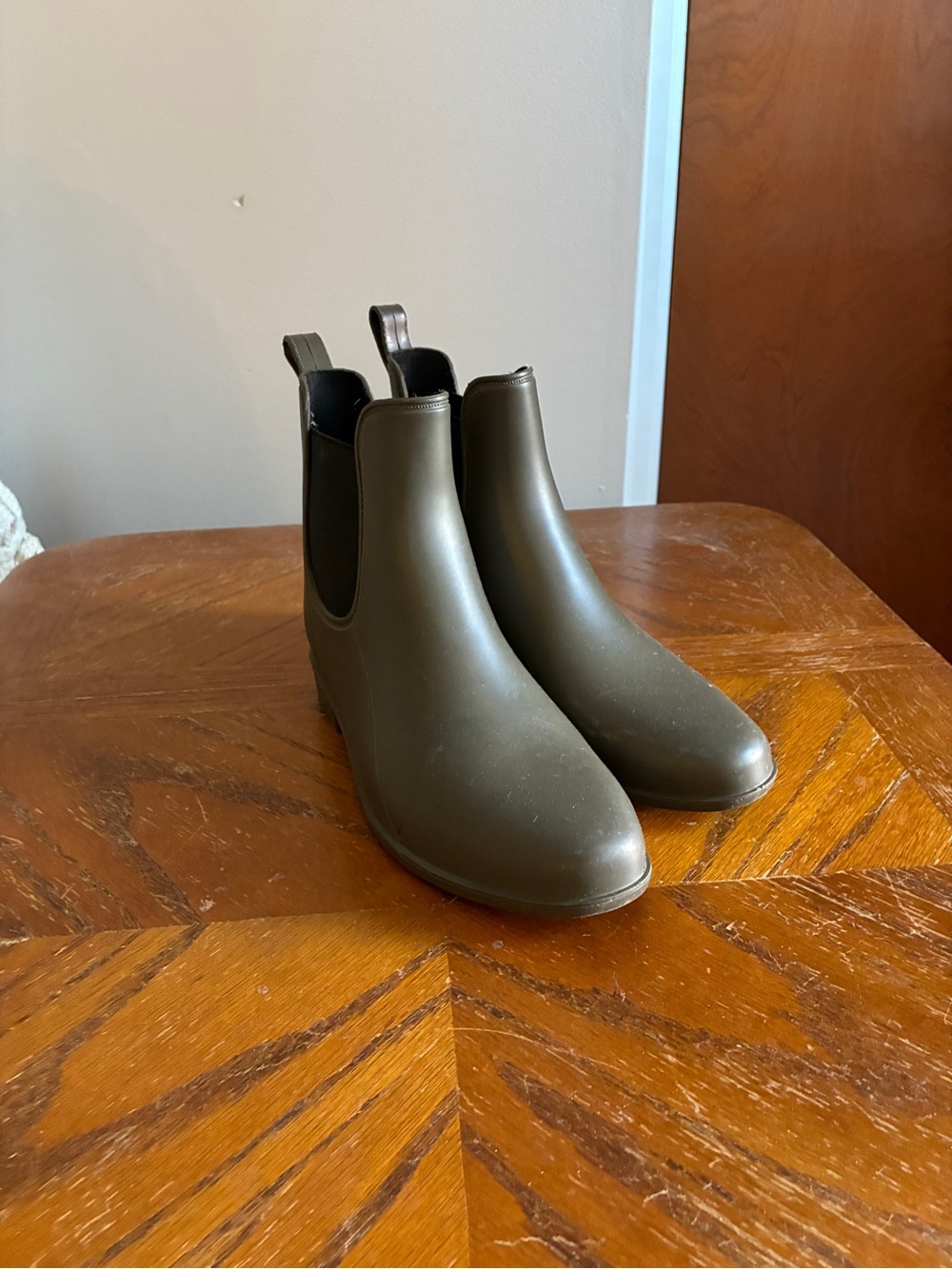 Olive Green Chelsea Rain Booties